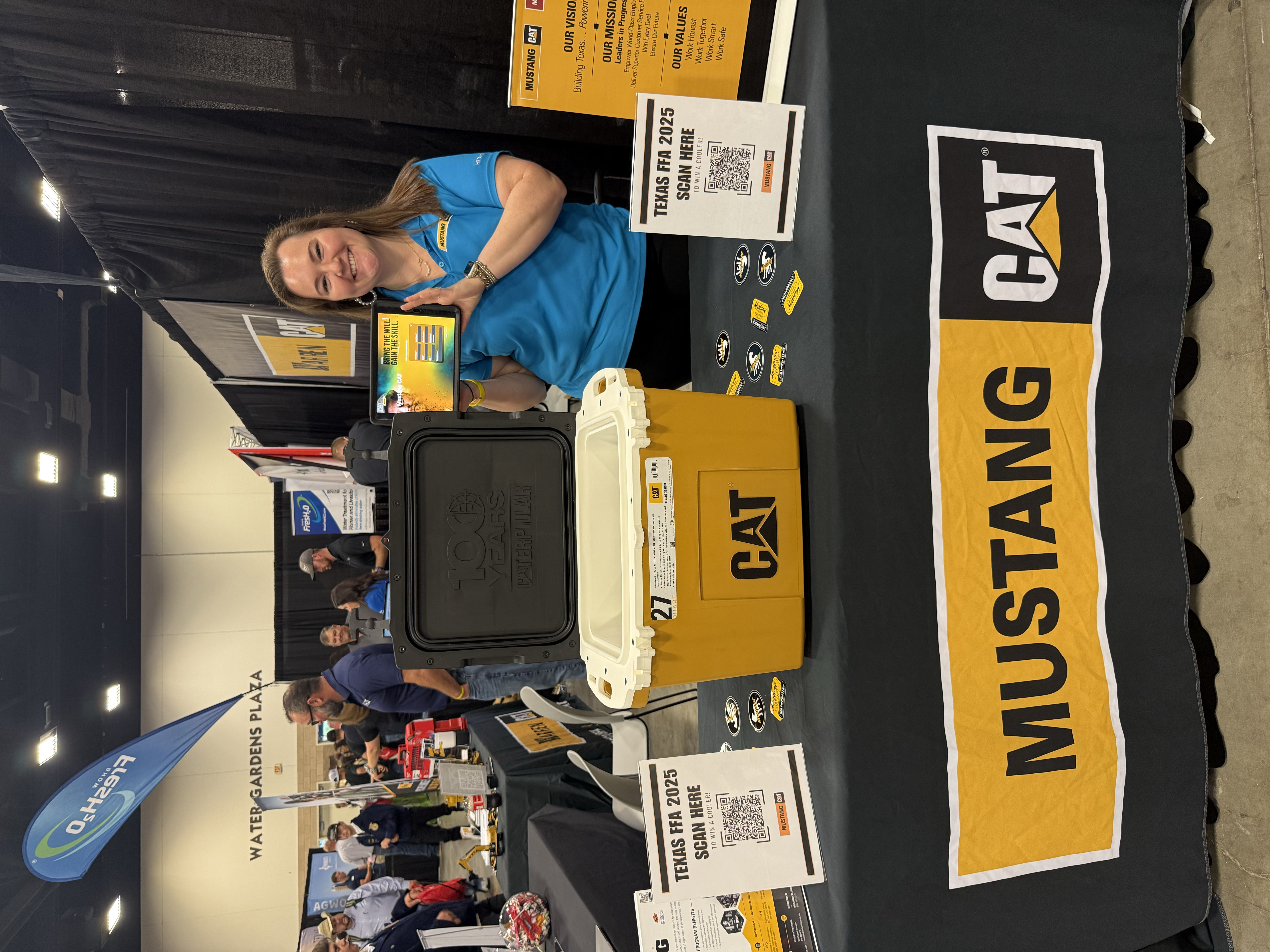 Sarah Bell at the Mustang CAT booth